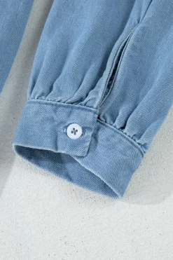 Best Dear-Lover Risen Medium Washed Denim Shirt Dress Beau Blue