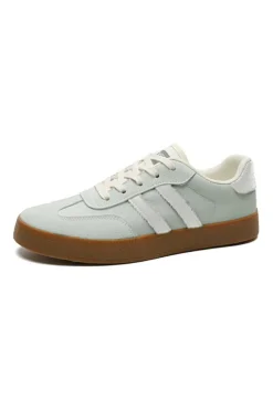Clearance Dear-Lover Striped Lace-up Flat Sneakers Beau Blue