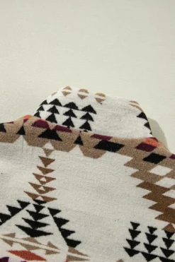 New Dear-Lover Aztec Printed Stand Neck Zip Up Jacket Beige