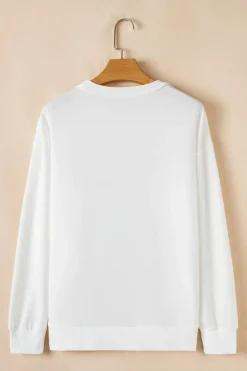 Best Dear-Lover Bow Valentine Drop Shoulder Loose Sweatshirt Beige