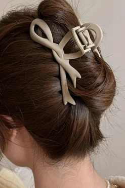 Online Dear-Lover  Bowknot Large Hair Claw Clip Beige