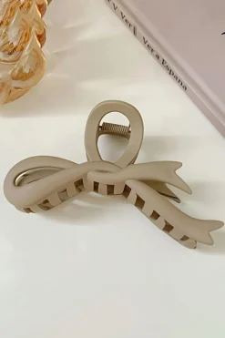Online Dear-Lover  Bowknot Large Hair Claw Clip Beige