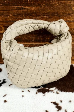 Best Dear-Lover Braided PU Leather Zipper Handbag Beige