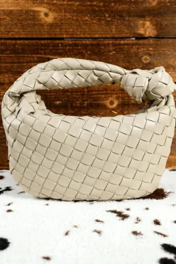 Best Dear-Lover Braided PU Leather Zipper Handbag Beige