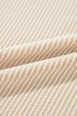 Sale Dear-Lover Corded Knit Pocketed Loose Fit T Shirt Beige
