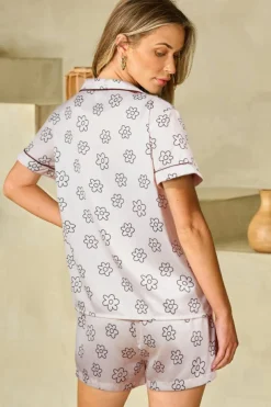 Outlet Dear-Lover Floret Printed Pajama Shorts Set Beige