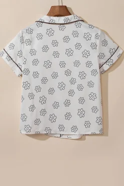 Outlet Dear-Lover Floret Printed Pajama Shorts Set Beige