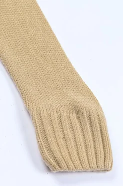Sale Dear-Lover Front Pockets Buttons Textured Cardigan Beige