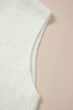 Hot Dear-Lover Lace-up Front V Neck Sweater Vest Beige