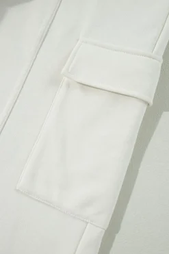 Best Dear-Lover Plain Cargo Pockets High Waist Casual Sweatpants Beige