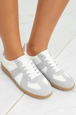 Hot Dear-Lover PU Leather Suede Patched Lace-up Flat Shoes Beige