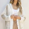 Hot Dear-Lover Quilted Textured Patchwork Loose Fit Hooded Jacket Beige