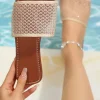 Outlet Dear-Lover Rhinestone Mesh Square Toe Flat Slippers Beige
