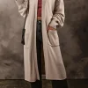 Hot Dear-Lover Side Pockets Open Front Long Knitted Cardigan Beige