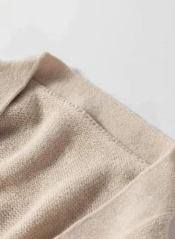 Hot Dear-Lover Side Pockets Open Front Long Knitted Cardigan Beige