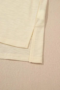Clearance Dear-Lover Solid Color Tank Top and Smocked Waist Pants Set Beige