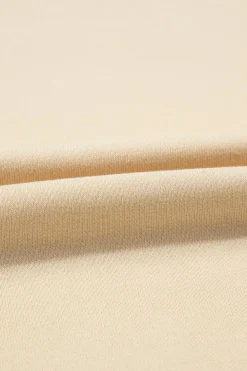 Outlet Dear-Lover Splicing Round Neck Pullover Sweatshirt Beige