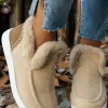 Fashion Dear-Lover Suede Stitching Patchwork Plush Lined Anklet Boots Beige