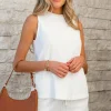 Sale Dear-Lover Textured Knit Tank Top and Drawstring Shorts Set Beige