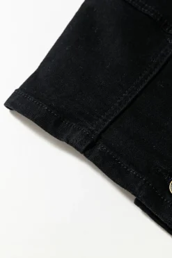 Outlet Dear-Lover Acid Wash Buttoned Cropped Slim Denim Tank Top Black