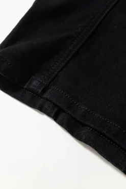 Outlet Dear-Lover Acid Wash Buttoned Cropped Slim Denim Tank Top Black