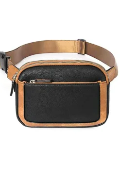 Fashion Dear-Lover Adjustable Strap Mini PU Leather Crossbody Bag Black