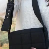 New Dear-Lover Adjustable Wide Strap Quilted Puffer Crossbody Bag Black