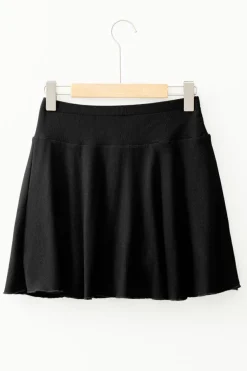 Sale Dear-Lover A-line Draped High Waist Phone Pocket Lined Skort Black