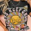 Best Dear-Lover Always Keep Growing Butterfly Flower Crewneck Graphic Tee Black