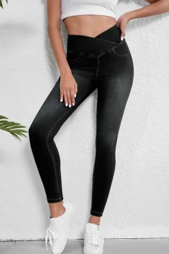 Hot Dear-Lover Arched Waist Stretchy Slim Fit Jeggings Black