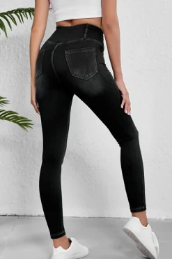 Hot Dear-Lover Arched Waist Stretchy Slim Fit Jeggings Black