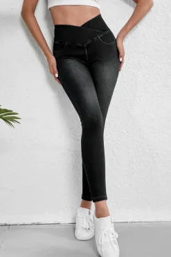 Hot Dear-Lover Arched Waist Stretchy Slim Fit Jeggings Black