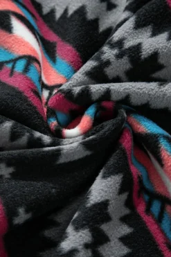 Discount Dear-Lover Aztec Printed Zip Up Collar Jacket Black