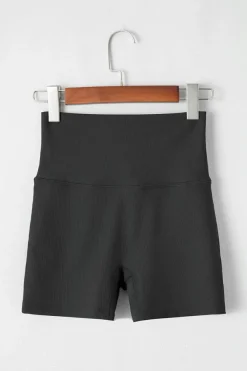 Hot Dear-Lover Back Cross Waistband Yoga Shorts Black