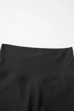 Hot Dear-Lover Back Cross Waistband Yoga Shorts Black