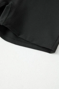 Hot Dear-Lover Back Cross Waistband Yoga Shorts Black