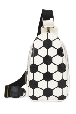 Best Dear-Lover Balls Pattern PU Leather Zipped Sling Bag Black