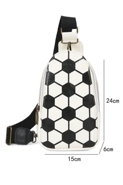 Best Dear-Lover Balls Pattern PU Leather Zipped Sling Bag Black