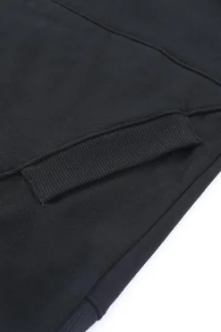 Fashion Dear-Lover Batwing Sleeve Pocketed Henley Hoodie Black