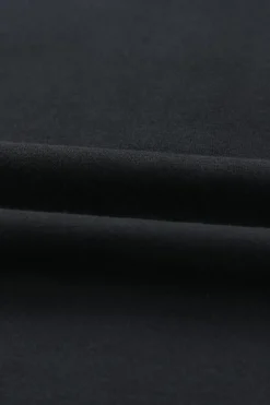 Fashion Dear-Lover Batwing Sleeve Pocketed Henley Hoodie Black