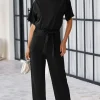 New Dear-Lover Belted Wide Leg Jumpsuit Black