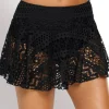 Best Dear-Lover Crochet Lace Skirted Bikini Bottom Black