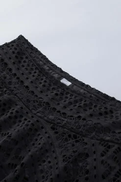Best Dear-Lover Crochet Lace Skirted Bikini Bottom Black