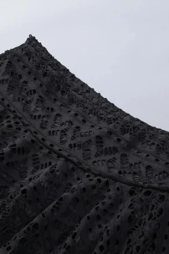 Best Dear-Lover Crochet Lace Skirted Bikini Bottom Black