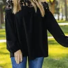 New Dear-Lover Blooming Lace Off The Shoulder Top Black
