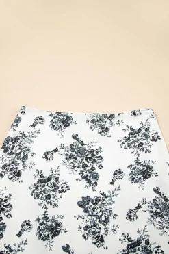 Best Dear-Lover Boho Floral High Waist Ruffle Split Maxi Skirt Black