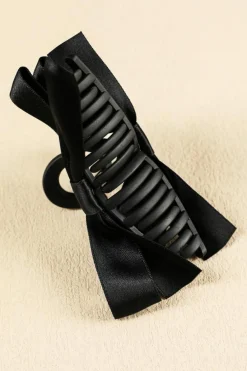 Fashion Dear-Lover Bow Decor Large Hair Claw Clip Black