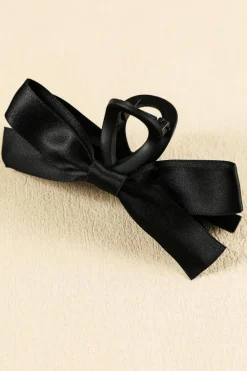 Fashion Dear-Lover Bow Decor Large Hair Claw Clip Black