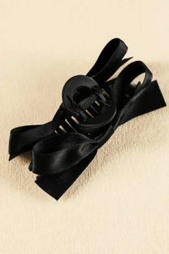 Fashion Dear-Lover Bow Decor Large Hair Claw Clip Black
