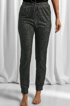 New Dear-Lover Breezy Leopard Joggers Black